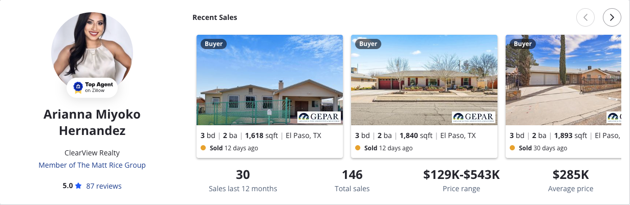 Experto en compra de casas en El Paso - Arianna M. Hernandez